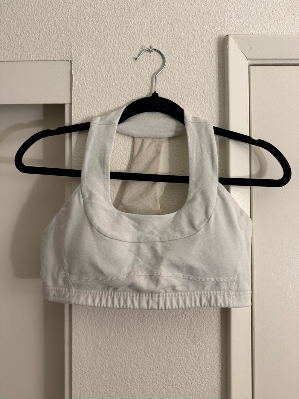 lululemon athletica White Racerback Cropped Sports Bra